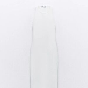 Zara Elegant White Sleeveless Dress
